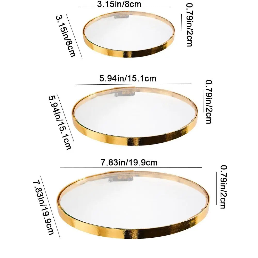 Halo Gold Floating Shelf – Round Iron & Glass Wall Display