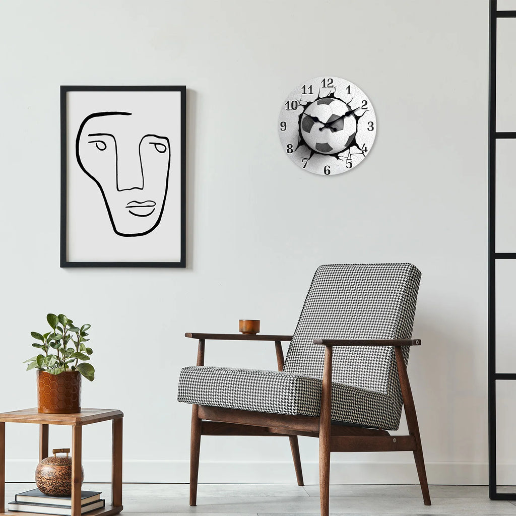 Kickoff Football Wall Clock – Modern Wooden Design