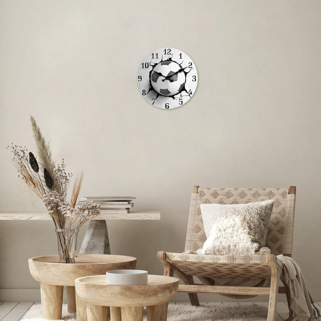 Kickoff Football Wall Clock – Modern Wooden Design